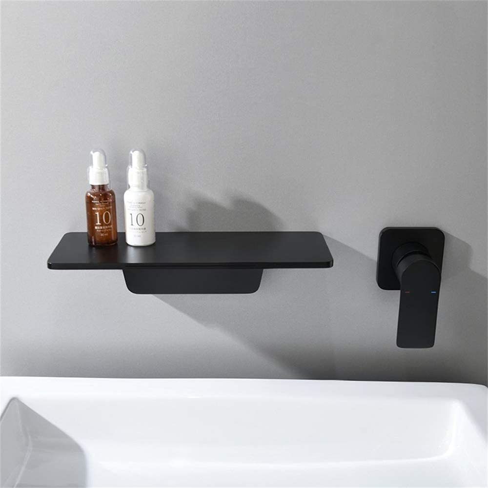 Waterfall Bathroom Sink Faucet matte black-brass