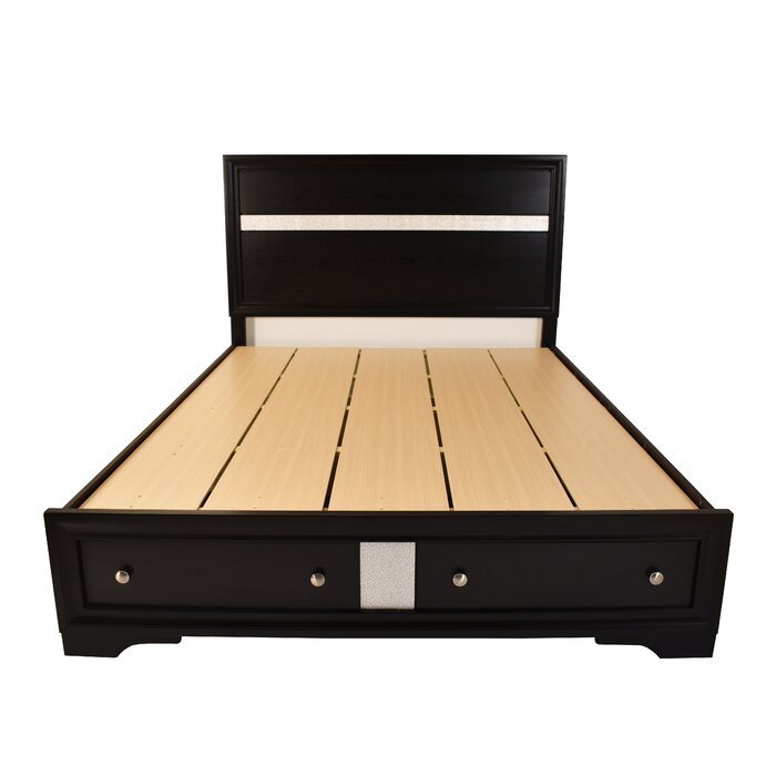 Matrix Traditional King 5 PC Storage Bedroom Set in box spring not required-king-black-wood-5 piece