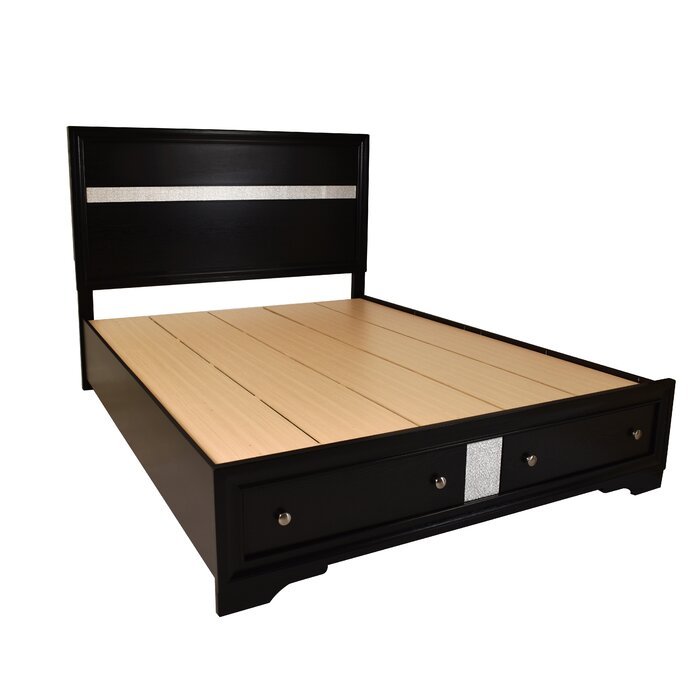 Matrix Traditional King 5 PC Storage Bedroom Set in box spring not required-king-black-wood-5 piece