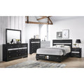 Matrix Traditional King 5 PC Storage Bedroom Set in box spring not required-king-black-wood-5 piece