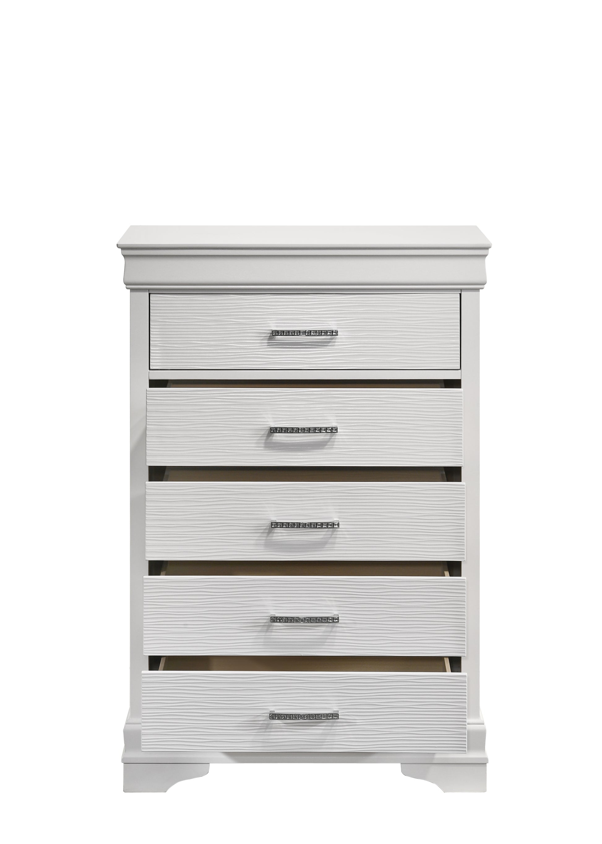 Modern Brooklyn 5 Drawers Chest made with Wood in white-bedroom-modern-acacia-upholstered-wood