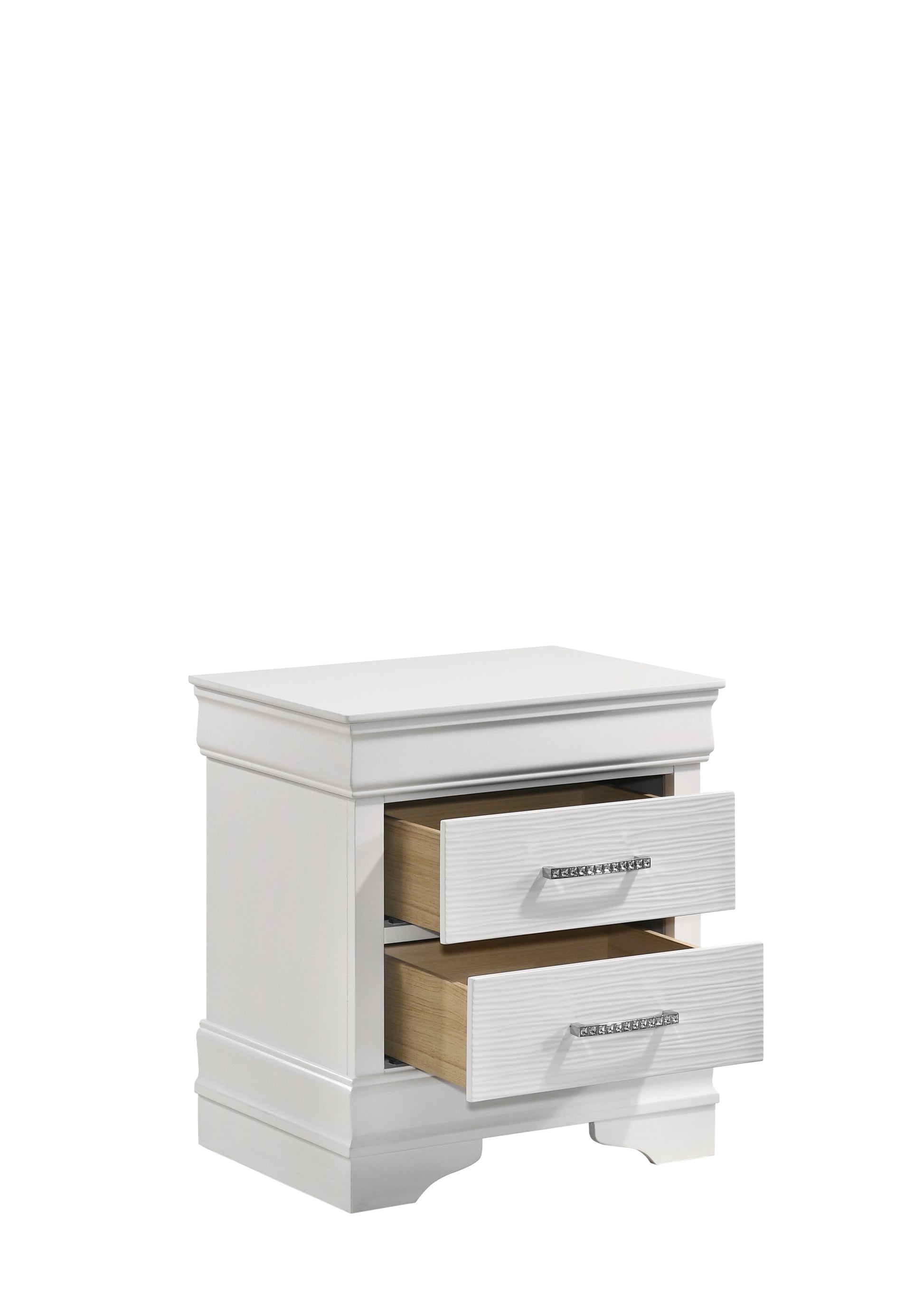 Brooklyn Modern Style 2 Drawer Nightstand made with white-2 drawers-bedside