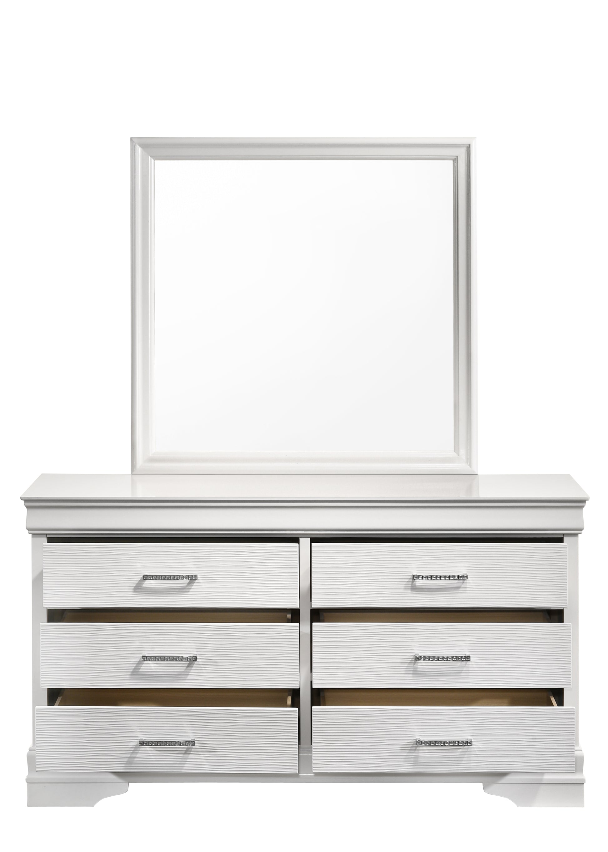 Modern Brooklyn 6 Drawer Dresser made with Wood in white-bedroom-modern-acacia-upholstered-wood