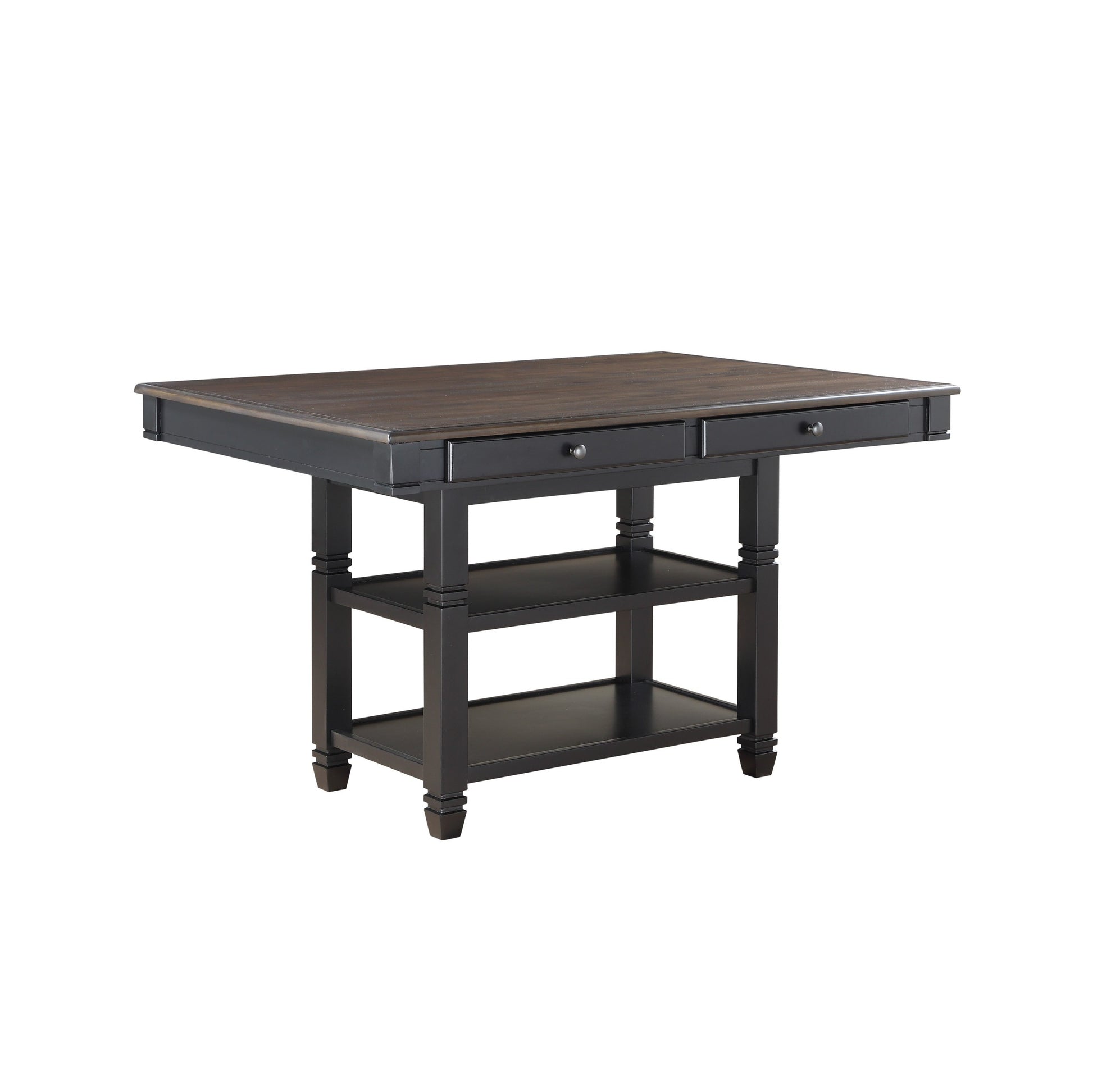 Transitional Style 1pc Counter Height Table with black-dining room-transitional-wood