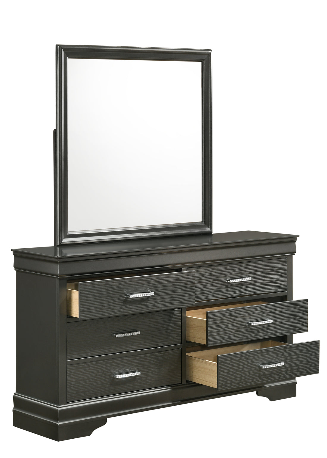Modern Brooklyn 6 Drawer Dresser made with Wood in gray-bedroom-modern-acacia-upholstered-wood