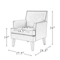 Lapithae Armchair with Solid Wooden Legs and Nailhead camel-foam-solid wood