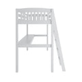 Everest White High Loft Bed with Desk and Storage white-solid wood