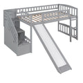 Stairway Twin Size Loft Bed With Two Drawers And