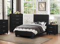 Contemporary Durable Black Faux Leather Covering 1pc black-bedroom-contemporary-plywood