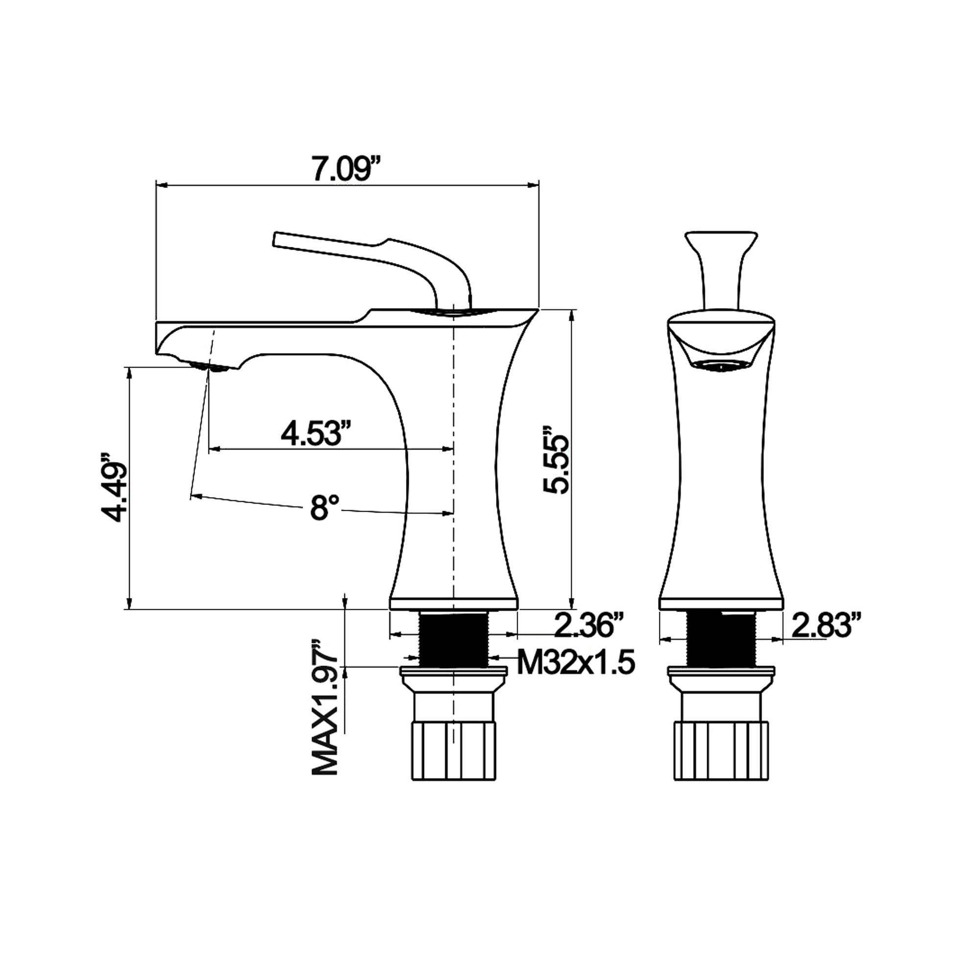 Single Hole Single Handle Bathroom Faucet in Matte one-matte black-1 hole faucets-brass