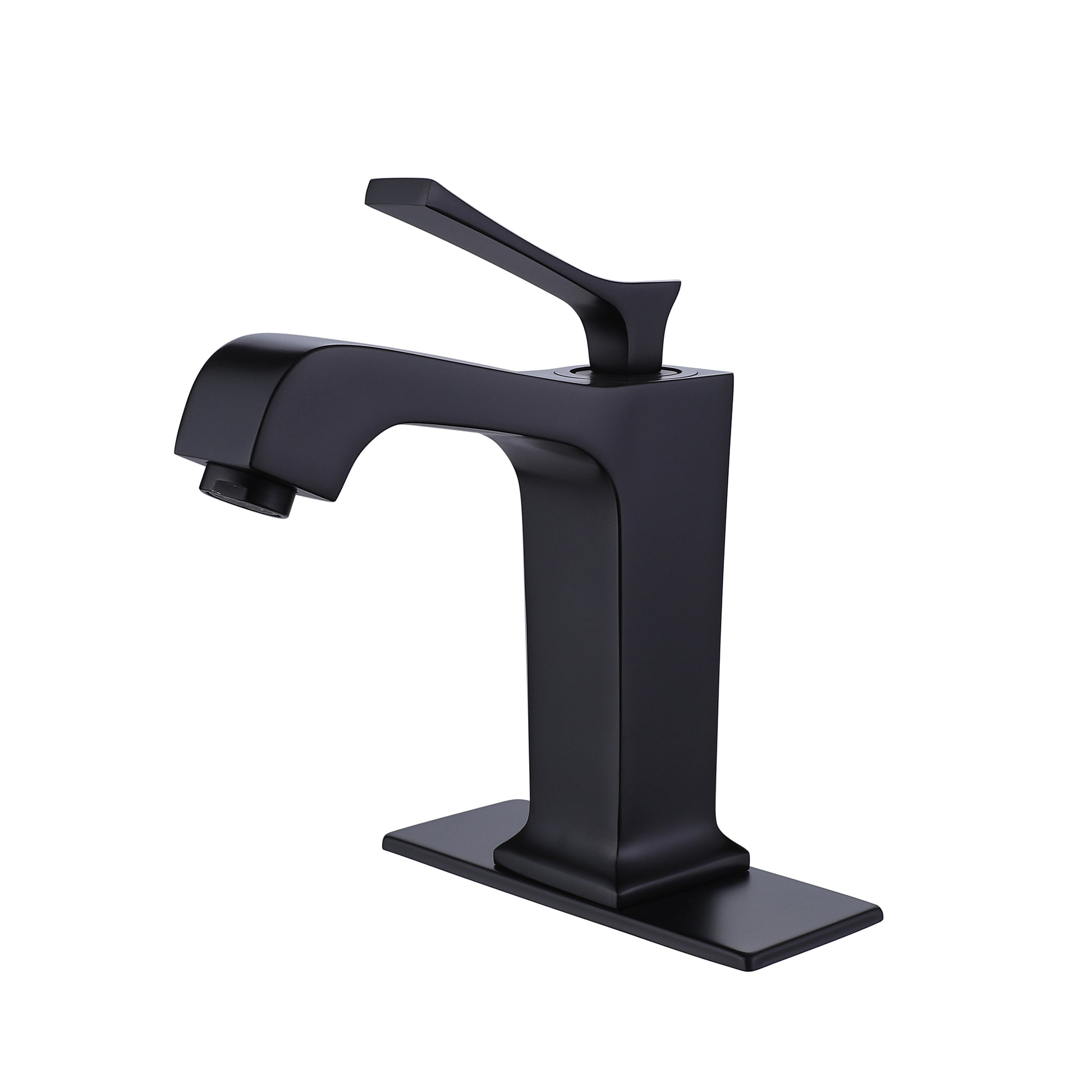 Single Hole Single Handle Bathroom Faucet with Matte matte black-brass