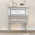 Elegant Mirrored Side Table With 2 Drawers,