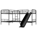 Twin Size L Shaped Bunk Bed With Slide And Ladder