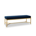 Long Upholstered Bench Navy Blue