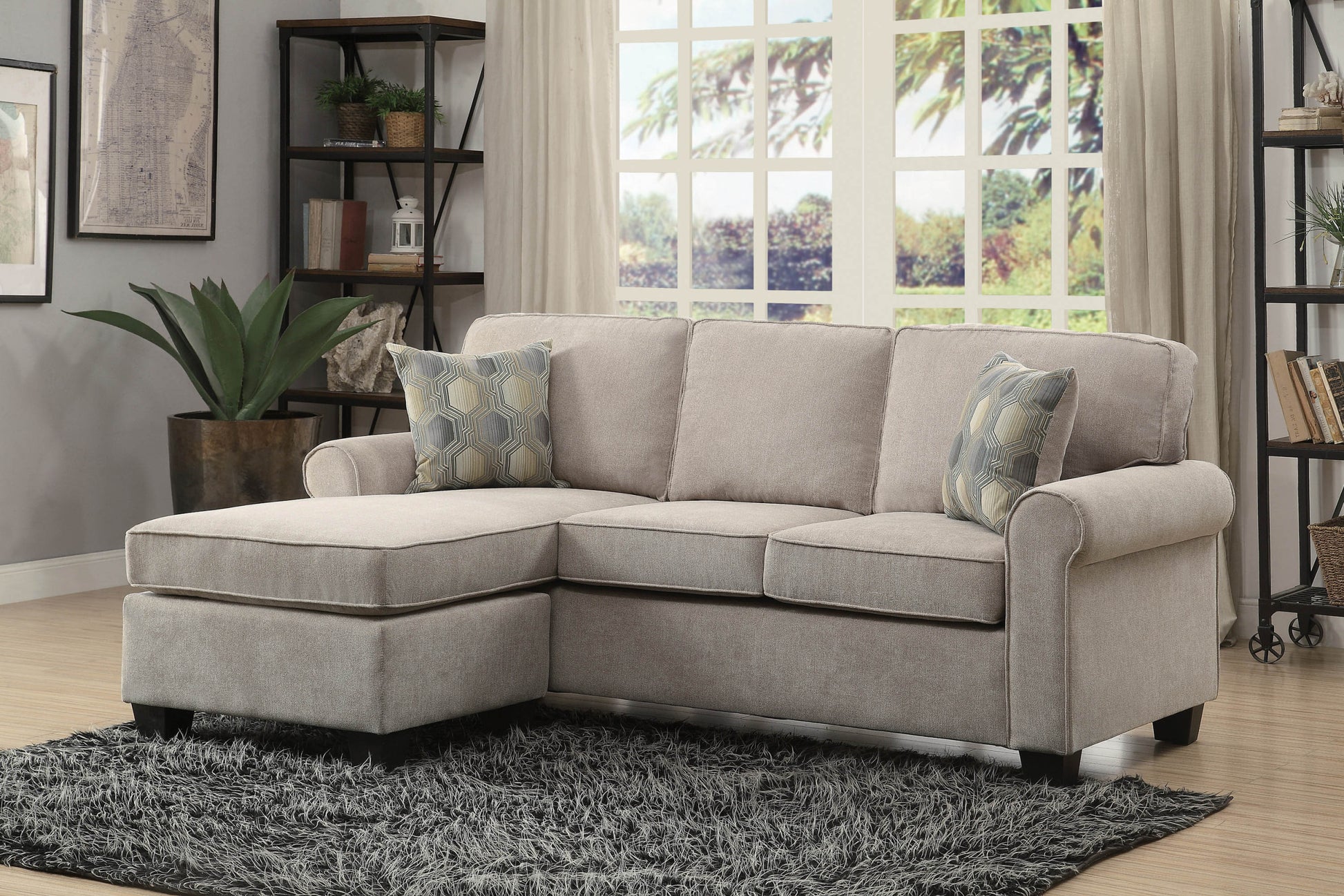 Transitional Design Sectional Sofa 1pc Reversible