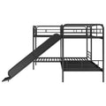 Twin Size L Shaped Bunk Bed With Slide And Ladder