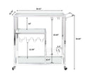 Contemporary Chrome Bar Serving Cart Tempered