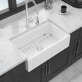 33 White Farmhouse Sink 33 Inch Kitchen Sink White white-ceramic