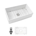 33 White Farmhouse Sink 33 Inch Kitchen Sink White white-ceramic