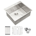 Stainless Steel Drop In Kitchen Sink 25 Inch Drop in brushed nickel-stainless steel