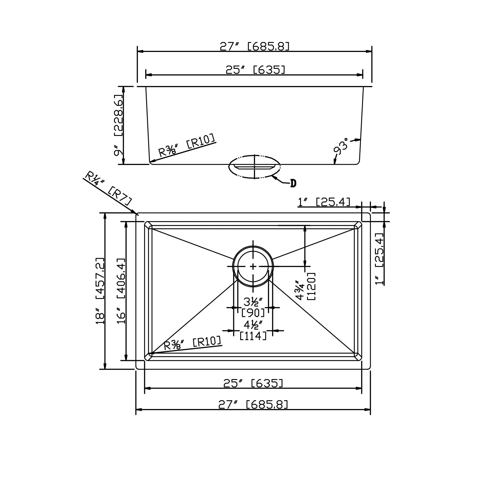 27" L X 18" W Undermount Kitchen Sink With Sink Grid silver-stainless steel