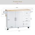 Kitchen Island & Kitchen Cart, Mobile Kitchen Island white-mdf