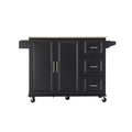 Kitchen Island & Kitchen Cart, Mobile Kitehcn Island black-mdf