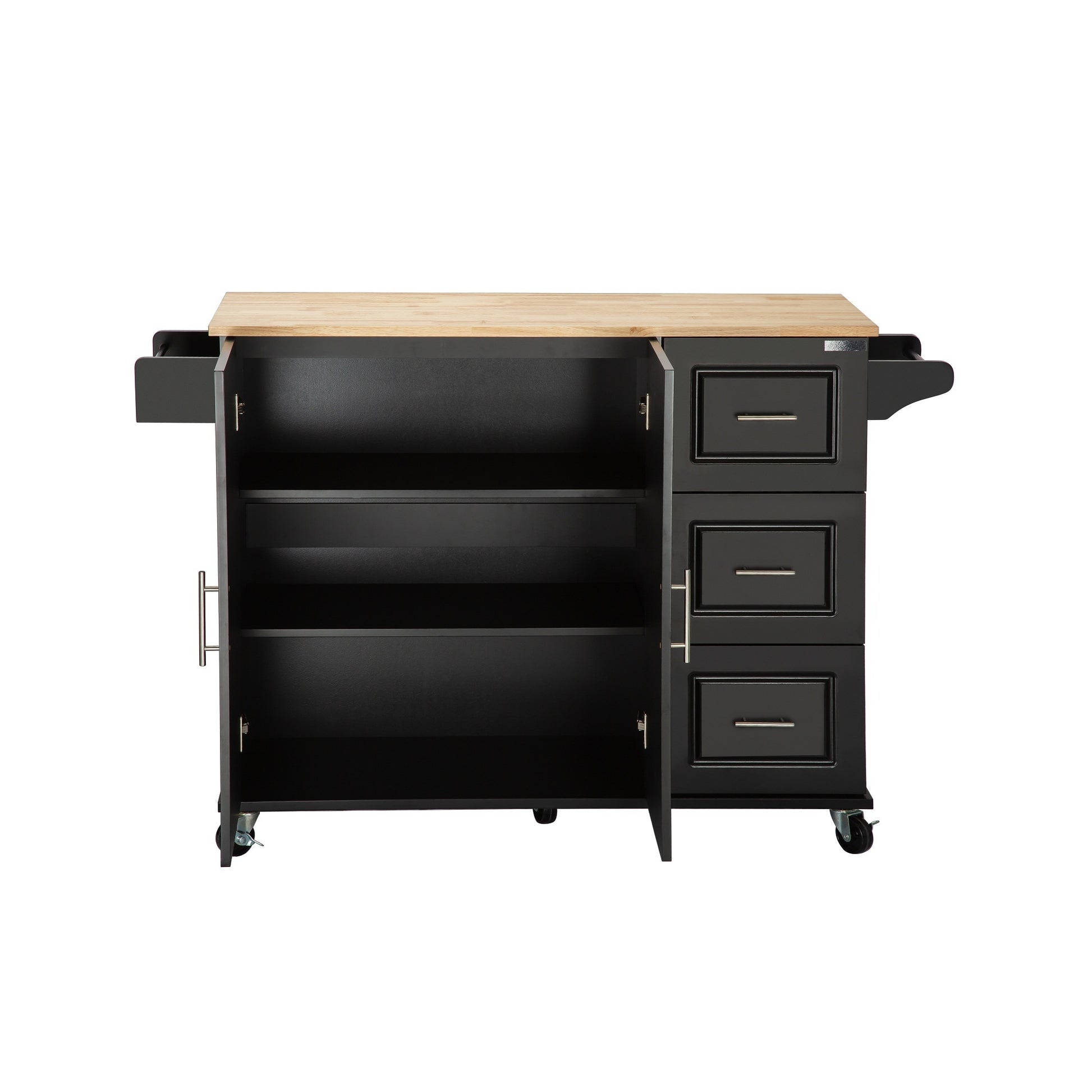 Kitchen Island & Kitchen Cart, Mobile Kitehcn Island black-mdf