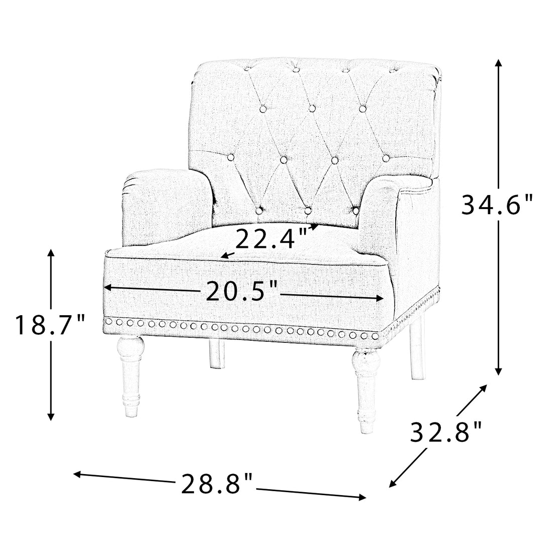 Pholus Armchair With Carved Legs And Nailhead