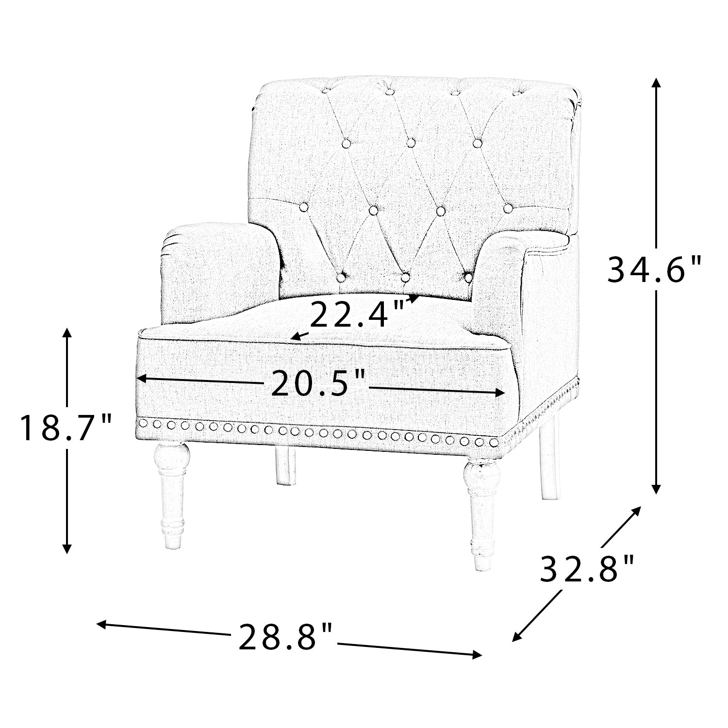 Pholus Armchair With Carved Legs And Nailhead