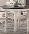 Antique White and Brown Finish 5pc Dining Set Table antique white-seats 4-dining