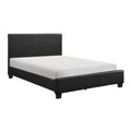 Contemporary Design 1pc Queen Bed Black Faux Leather box spring not