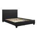 Contemporary Design 1pc Queen Bed Black Faux Leather box spring not