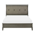 Transitional Style Gray Finish 1pc Queen Size Sleigh queen-gray-bedroom-transitional-sleigh-wood