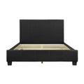 Contemporary Design 1pc Queen Bed Black Faux Leather box spring not