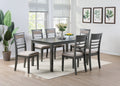 Antique Grey Finish Dinette 7pc Set Kitchen Breakfast gray-wood-dining