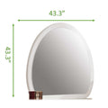 Laura Oval Shaped Mirror made with Wood in White