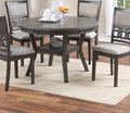 Contemporary Dining 5pc Set Round Table w 4x Side wood-wood-gray-seats 4-gray-wood-dining