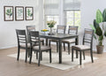 Antique Grey Finish Dinette 7pc Set Kitchen Breakfast gray-wood-dining