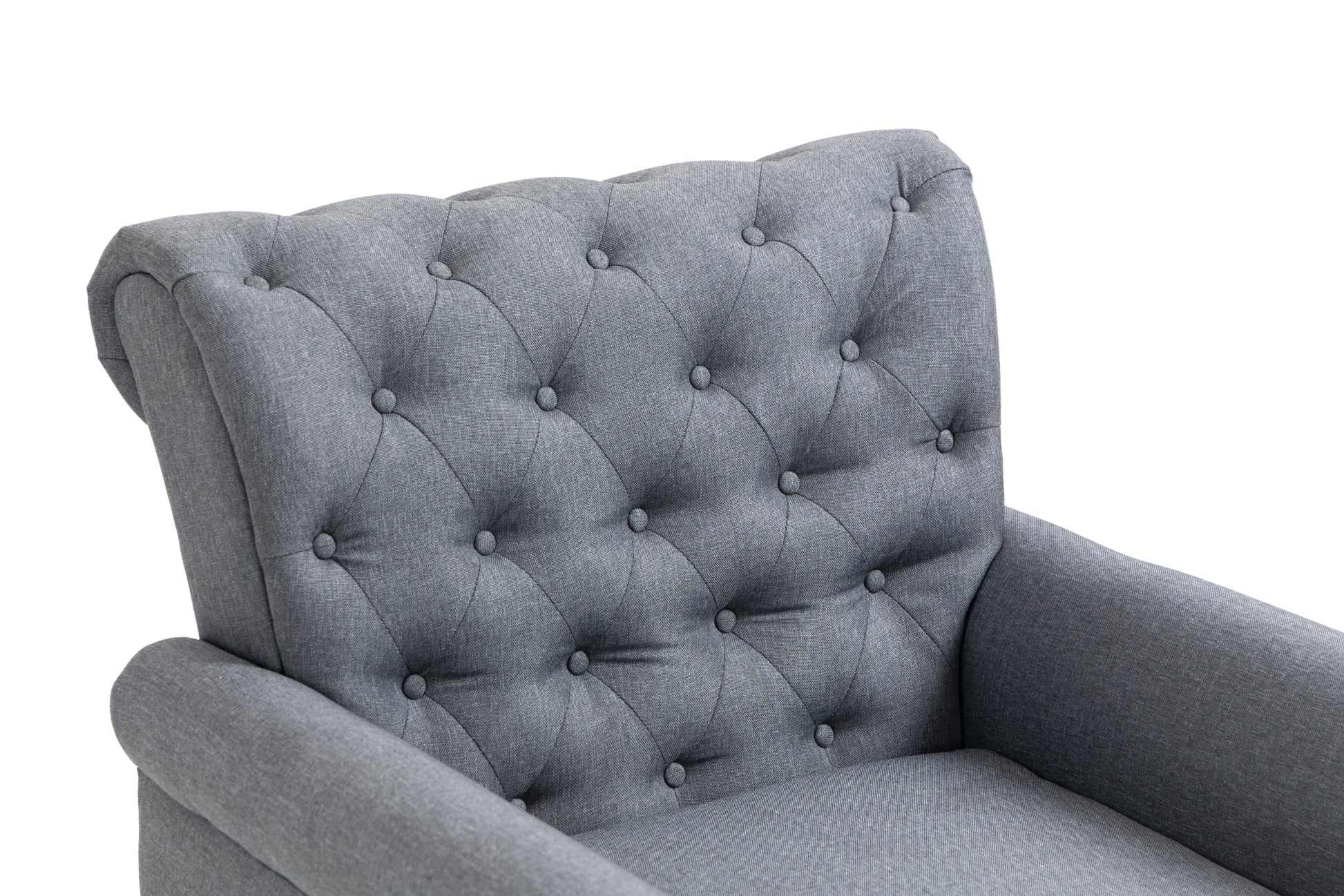 Mid Century Modern Accent Chair, Linen Armchair W