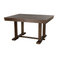 Transitional 5pc Dining Set Table with Self Storing wood-wood-brown mix-seats 4-wood-dining