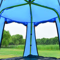 Kids Climbing Dome with Canopy and Playmat 10 ft green-metal