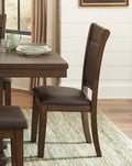 Transitional 5pc Dining Set Table with Self Storing wood-wood-brown mix-seats 4-wood-dining