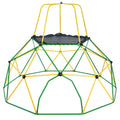 Kids Climbing Dome with Canopy and Playmat 10 ft green-metal