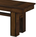 Transitional Walnut Finish Wooden Bench 1pc Casual walnut-dining room-transitional-wood