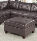 Contemporary Genuine Leather 1pc Ottoman Dark Coffee coffee-genuine leather-primary living