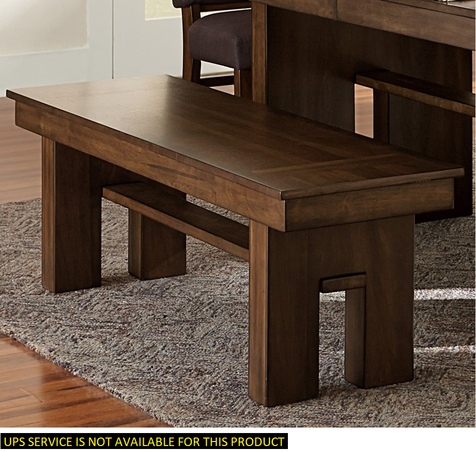 Transitional Walnut Finish Wooden Bench 1pc Casual walnut-dining room-transitional-wood