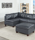 Contemporary Genuine Leather 1pc Armless Chair Black black-primary living