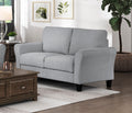 Modern 1pc Loveseat Dark Gray Textured Fabric