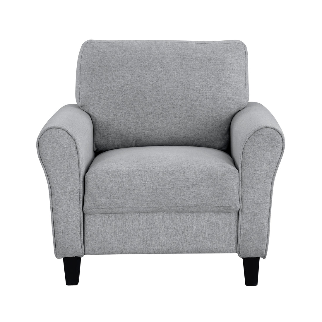 Modern 1pc Chair Dark Gray Textured Fabric